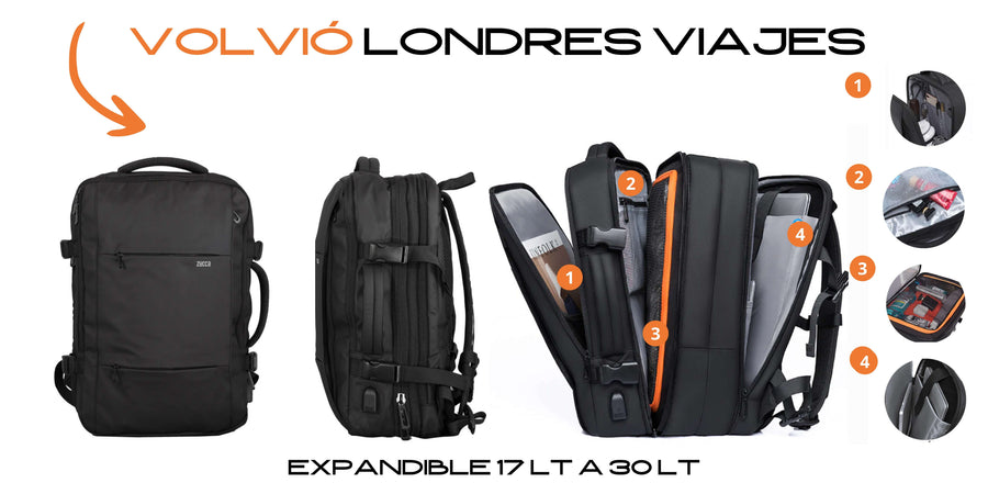 Mochila de viajes expandible